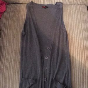 Grey long sweater vest